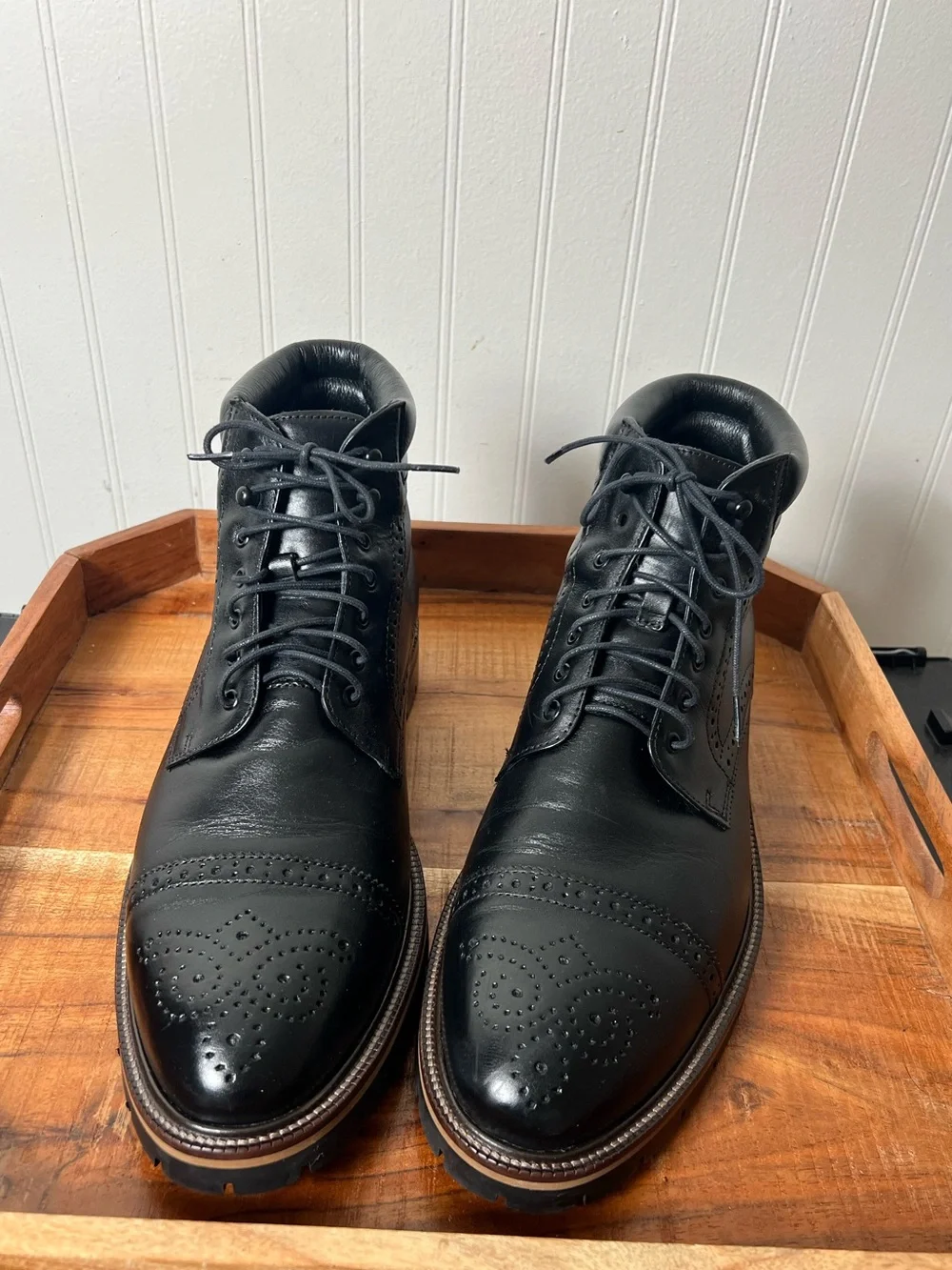 Johnston & Murphy Redding Cap Toe Boots Black size 10.5 M